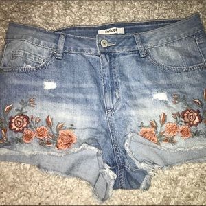 Floral Jean Shorts